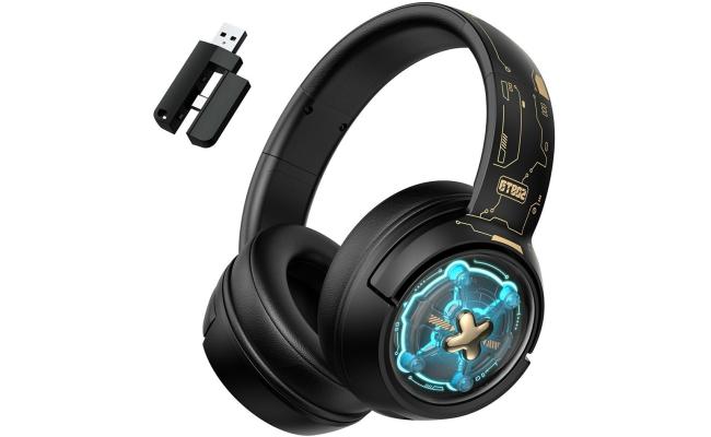 ONIKUMA GT802 Gaming Headset Triple Mode Low Latency RGB Light Wireless Headphone with USB Receiver, up to 60 hours - Black